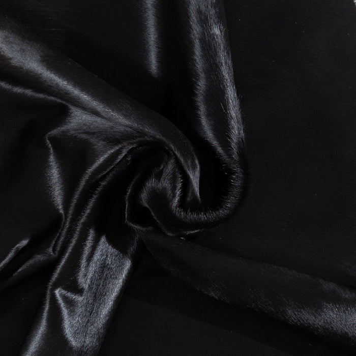 Brazilian Solid Black Cowhide Rug Size 8'4" L x 7'1" W 1178