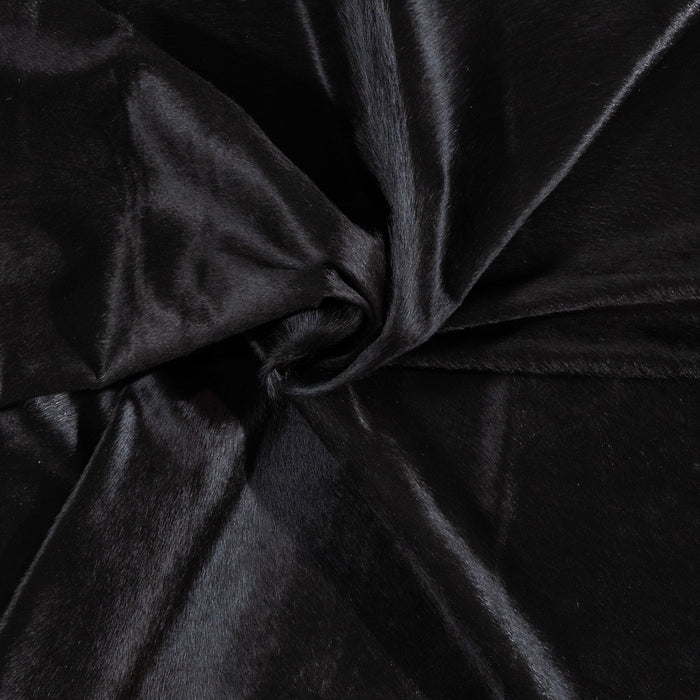 Brazilian Solid Black Cowhide Rug Size 8'2" L x 7'5" W 1179