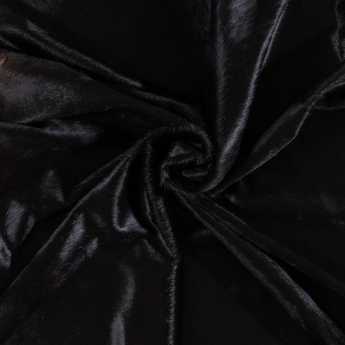Brazilian Solid Black Cowhide Rug Size 8'2" L x 7'6" W 1186