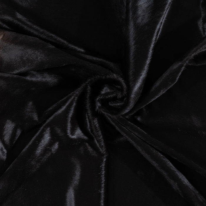 Brazilian Solid Black Cowhide Rug Size 8'2" L x 7'6" W 1186