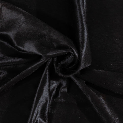 Brazilian Solid Black Cowhide Rug Size 7'7" L x 6'10" W 1187