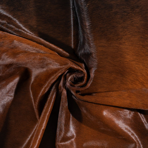 Brazilian Mahogany Cowhide Rug Size 7'8" L x 7'1" W 1198