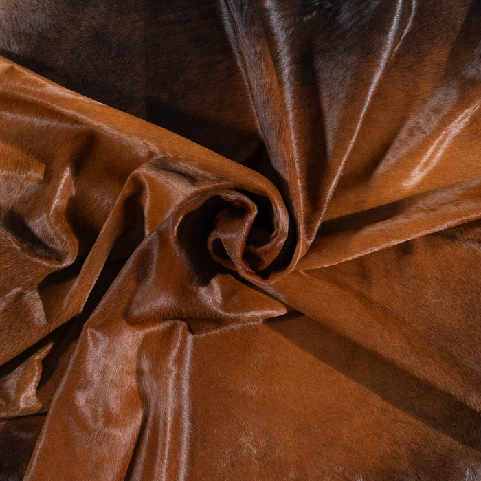 Brazilian Mahogany Cowhide Rug Size 7'11" L x 7'3" W 1207