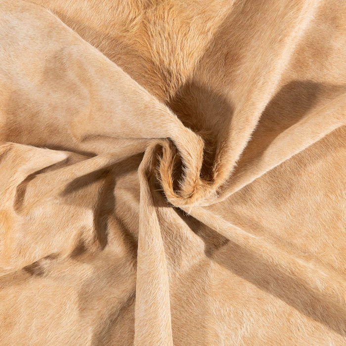 Brazilian Beige Cowhide Rug Size 7'1" L x 6'6" W 1244