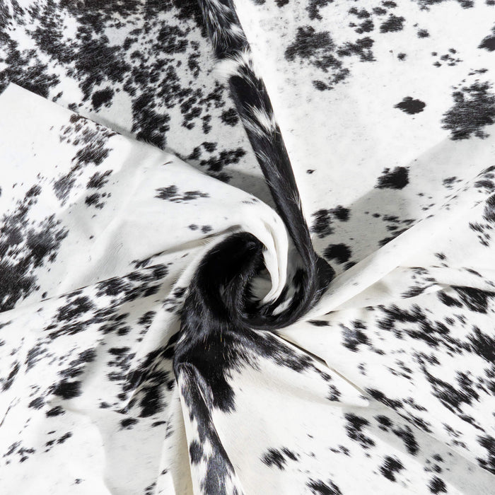 Brazilian Black Salt and Pepper Cowhide Rug Size 7'9" L x 7'8" W 1260