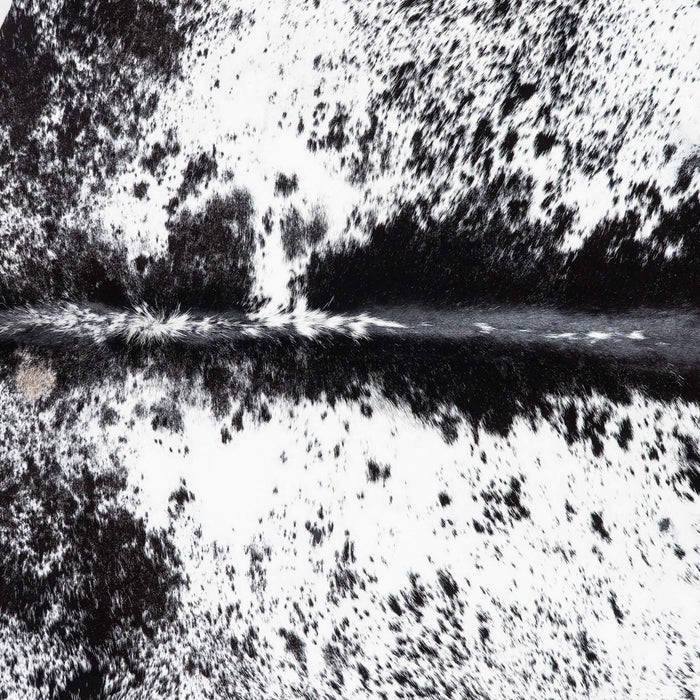 Brazilian Black Salt and Pepper Cowhide Rug Size 7'9" L x 6'10" W 1261