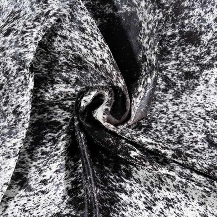 Brazilian Black Salt and Pepper Cowhide Rug Size 7'11" L x 7'1" W 1264