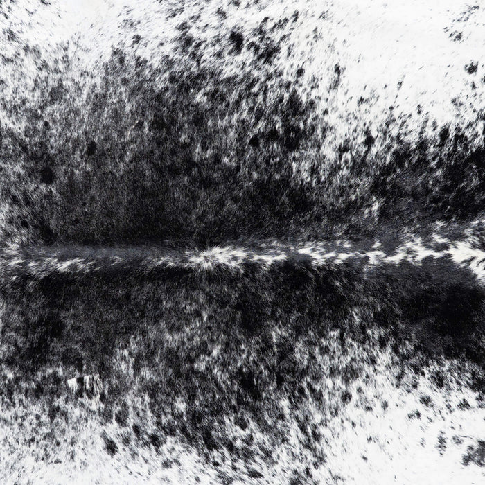 Brazilian Black Salt and Pepper Cowhide Rug Size 7'11" L x 6'10" W 1267