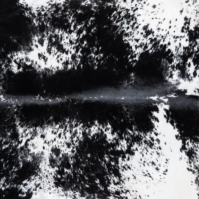 Brazilian Black Salt and Pepper Cowhide Rug Size 7'10" L x 6'10" W 1273
