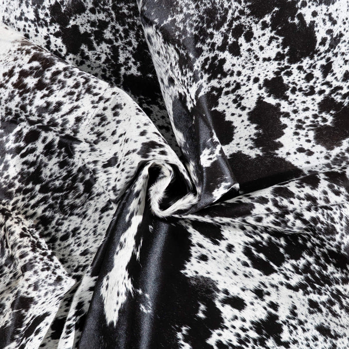 Brazilian Black Salt and Pepper Cowhide Rug Size 7'9" L x 6'2" W 1275
