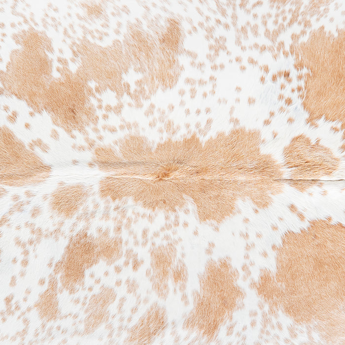 Brazilian Palomino and White Cowhide Rug Size 7'3" L x 6'10" W 6113