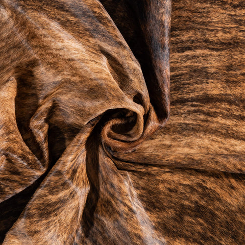 Brazilian Brindle Cowhide Rug Size 7'2" L x 6'9" W 1311