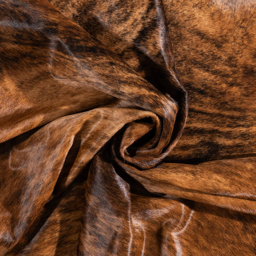 Brazilian Brindle Cowhide Rug Size 7'6" L x 6'9" W 1319