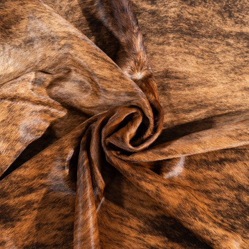Brazilian Brindle Cowhide Rug Size 7'1" L x 6'9" W 1333