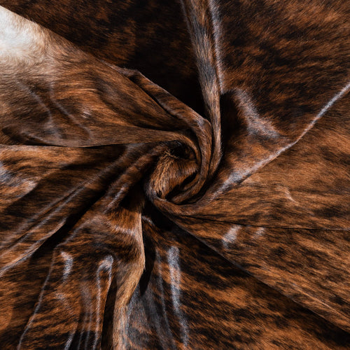 Brazilian Brindle Cowhide Rug Size 7'1" L x 6'9" W 1335