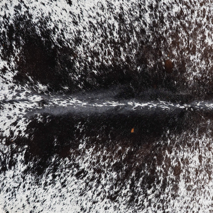 Black Salt and Pepper Cowhide Rug Size 6'4" L x 6'4" W 1345