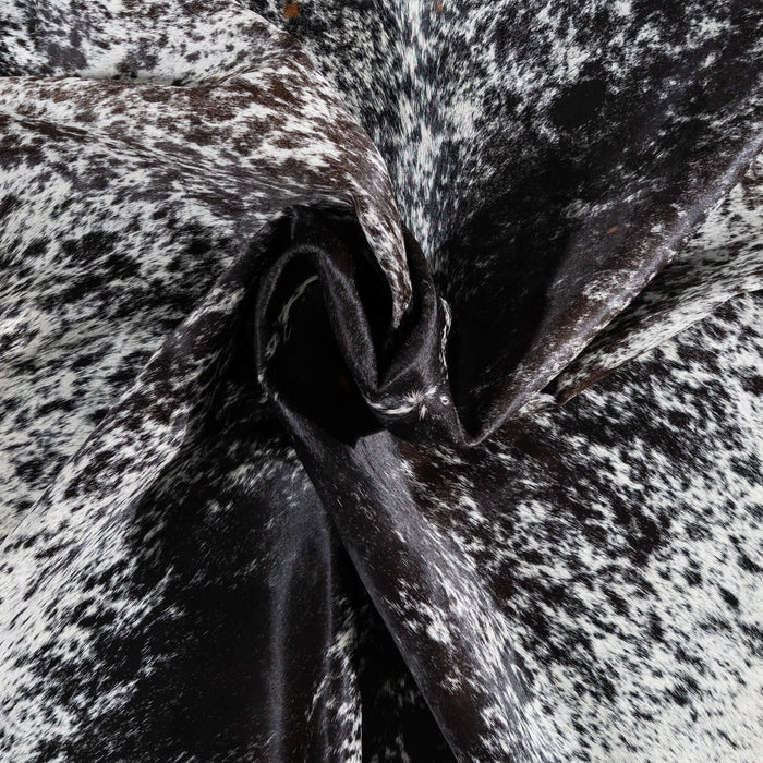 Black Salt and Pepper Cowhide Rug Size 6'4" L x 6'4" W 1345