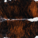 Brazilian Brindle White Belly and Backbone Cowhide Rug Size 7'2" L x 6'5" W 1367