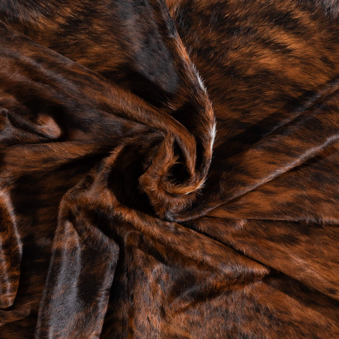 Brindle White Belly and Backbone Cowhide Rug Size 8'3" L x 7'4" W 1368