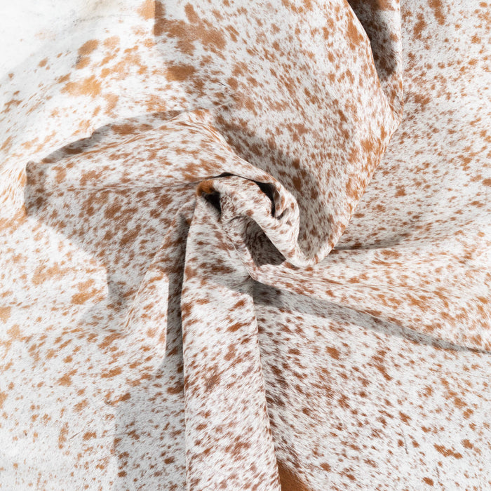 Brown Salt and Pepper Cowhide Rug Size 7'10" L x 6'7" W 1386