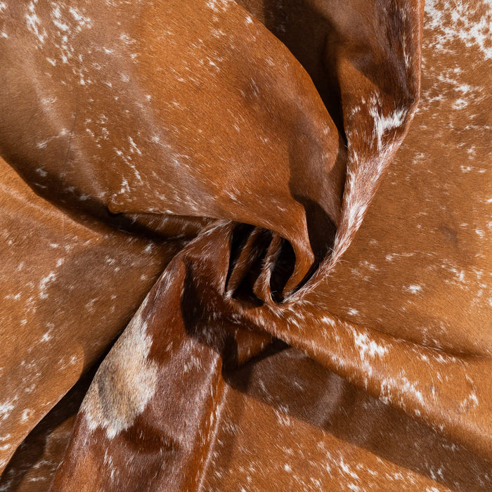 Brown Salt and Pepper Cowhide Rug Size 6'9" L x 5'4" W 1392