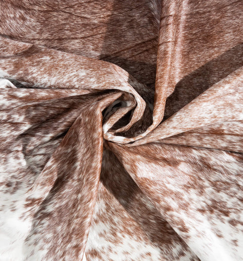 Brazilian Brown Salt and Pepper Cowhide Rug Size 6'11" L x 6'10" W 1414