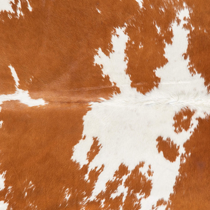 Brazilian Brown and White Cowhide Rug Size 7'6" L x 6'7" W 1452