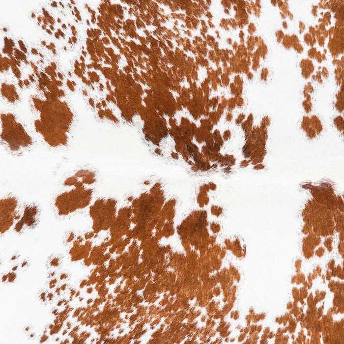 Brazilian Brown and White Cowhide Rug Size 7'4" L x 6'6" W 1456