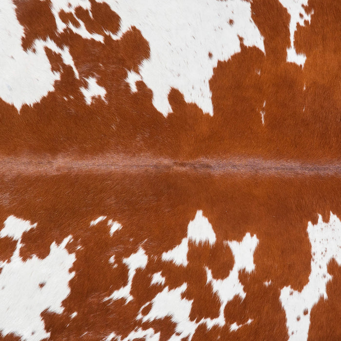 Brazilian Brown and White Cowhide Rug Size 7'7" L x 6'8" W 1462