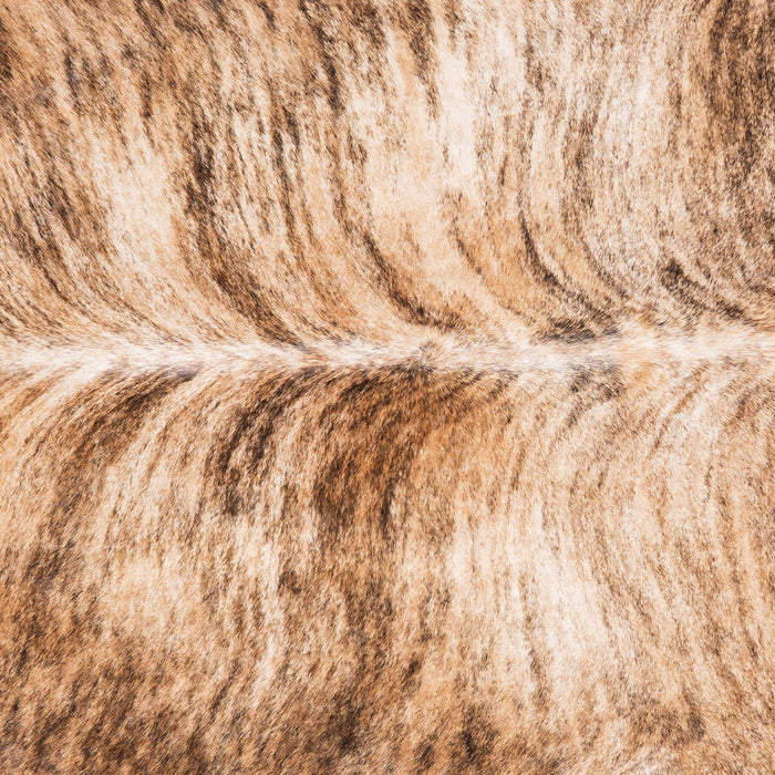 Brazilian Brindle White Belly Cowhide Rug Size 7'6" L x 7'2" W 1467