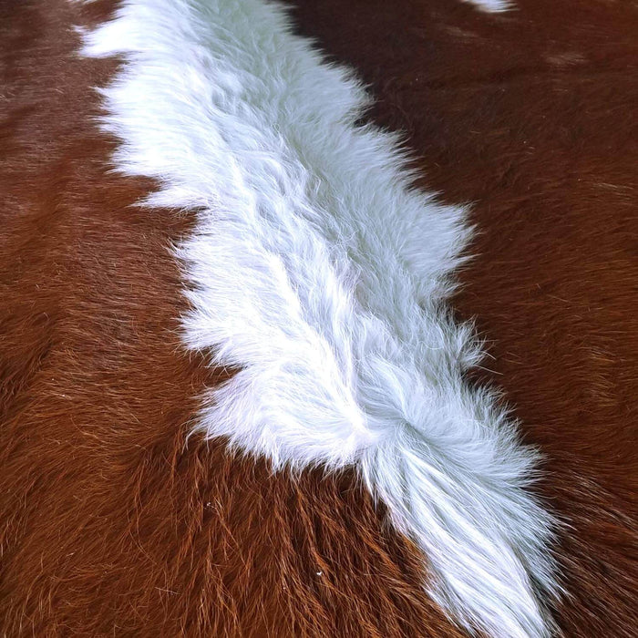 Brown And White Brazilian Cowhide Rug, Natural Suede Leather | eCowhides