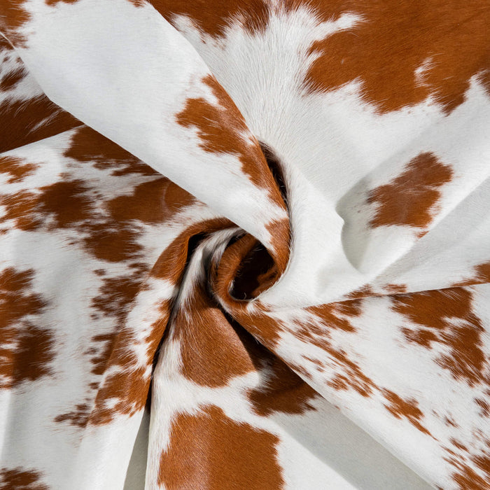Brazilian Brown and White Cowhide Rug Size 6'9" L x 5'3" W 1517