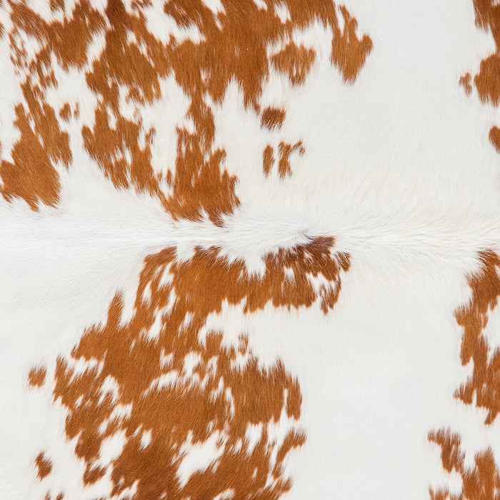 Brazilian Brown and White Cowhide Rug Size 6'5" L x 5'11" W 1521