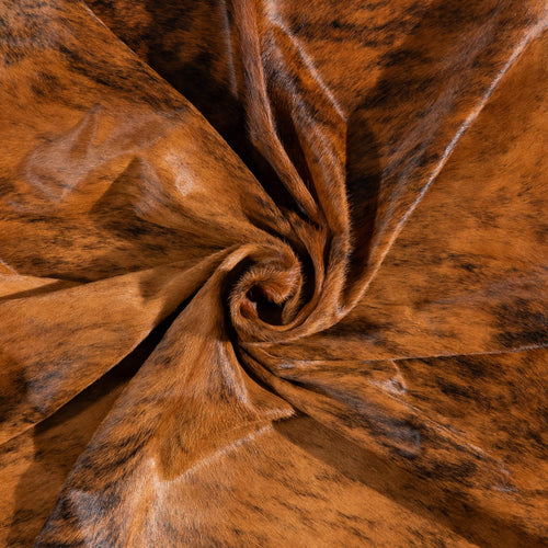 Brazilian Brindle White Belly Cowhide Rug Size 7'9" L x 6'10" W 1526
