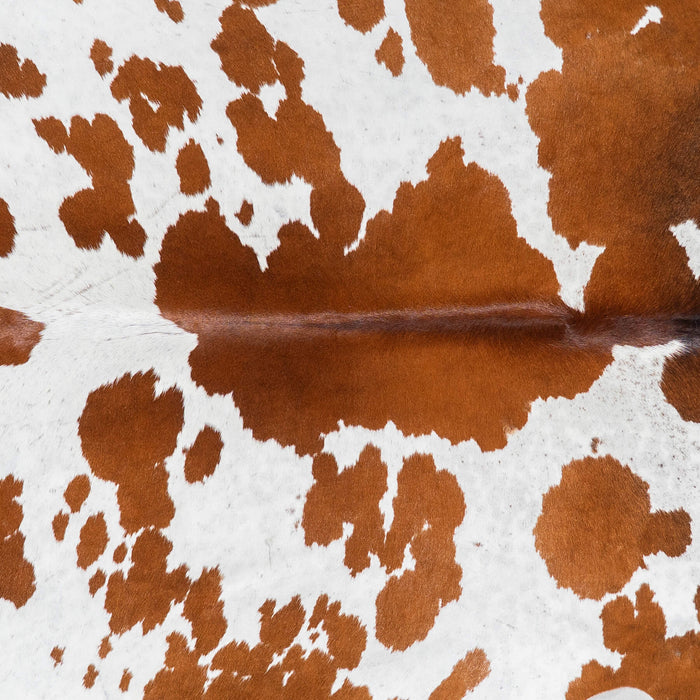 Brazilian Chocolate and White Cowhide Rug Size 7'8" L x 6'10" W 1532