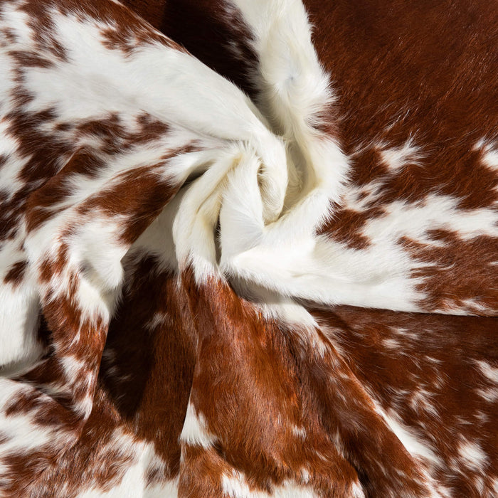 Brazilian Brown and White Cowhide Rug Size 7'9" L x 6'2" W 1540