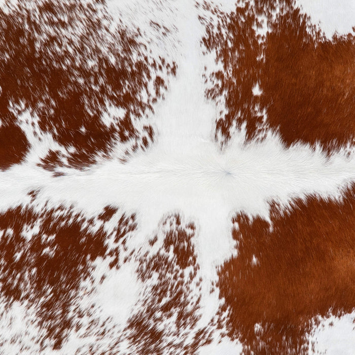 Brazilian Brown and White Cowhide Rug Size 7'5" L x 6'10" W 1547