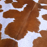 Brown And White Brazilian Cowhide Rug, Natural Suede Leather | eCowhides