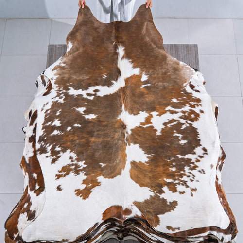 Tricolor Cowhide Rug Size 7'2" L x 5'11" W 1700