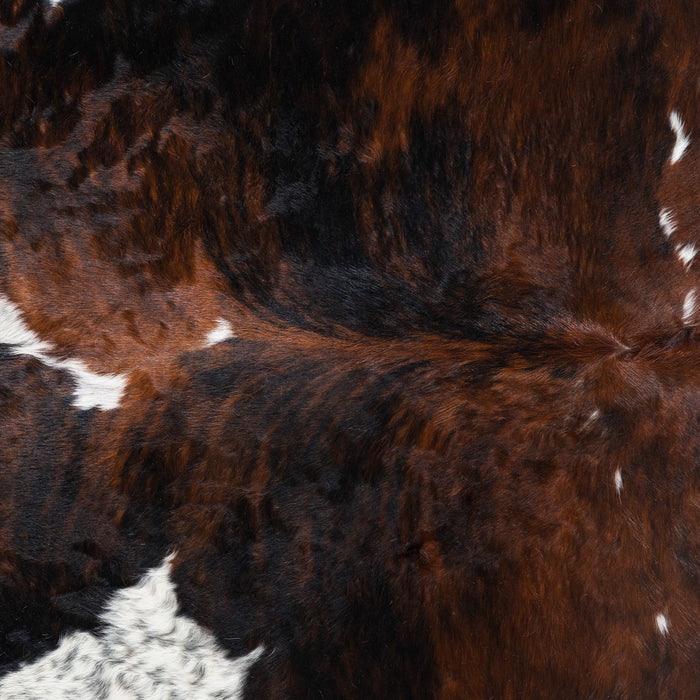 Dark Tricolor Cowhide Rug Size 7'9" L x 6'9" W 1702