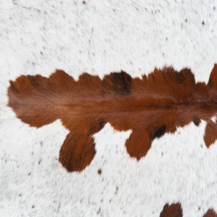 White Tricolor Cowhide Rug Size 7'4" L x 7'1" W 1703