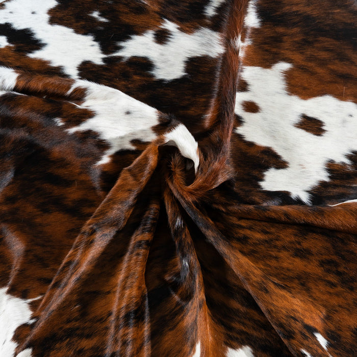 Dark Tricolor Cowhide Rug Size 8'0" L x 6'10" W 1704