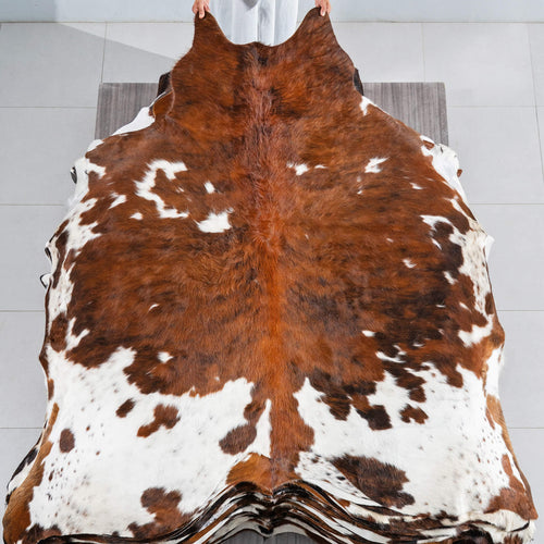 Tricolor Cowhide Rug Size 7'2" L x 7'3" W 1708