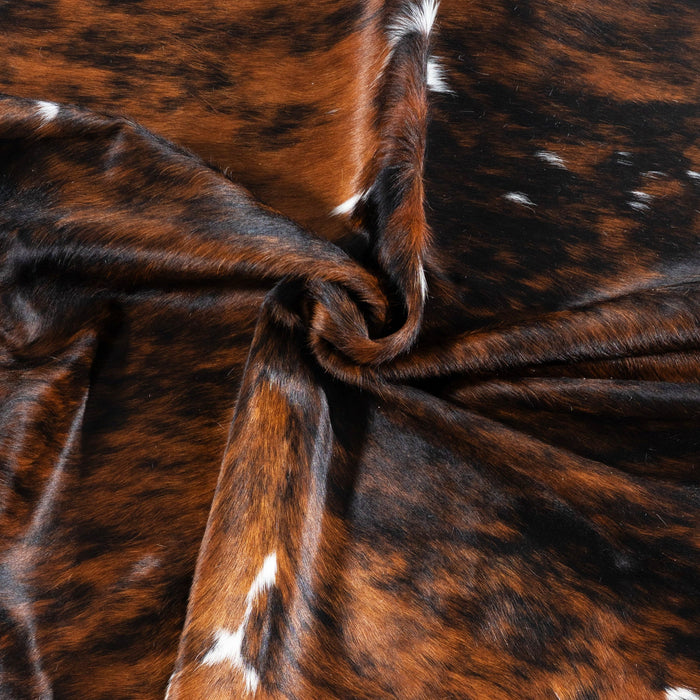 Dark Tricolor Cowhide Rug Size 7'6" L x 7'2" W 1713