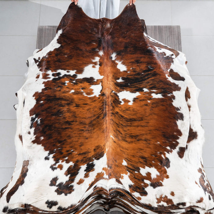 Tricolor Cowhide Rug Size 6'8" L x 5'11" W 1714