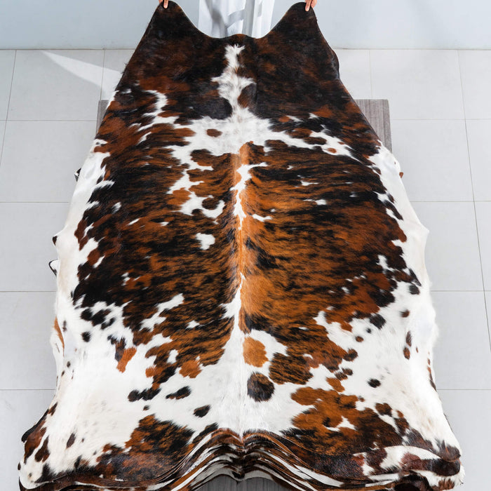 Tricolor Cowhide Rug Size 8'2" L x 6'11" W 1717