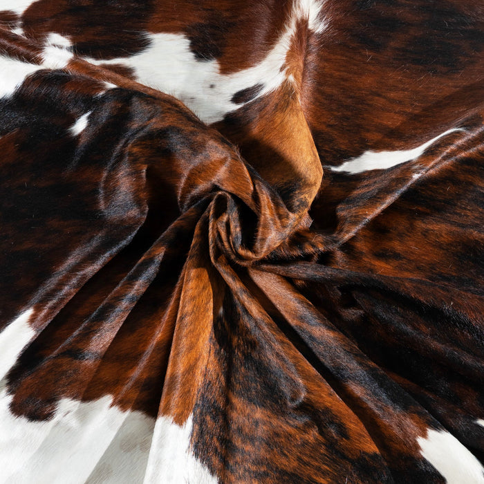Tricolor Cowhide Rug Size 7'6" L x 6'10" W 1718