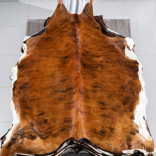 Tricolor Cowhide Rug Size 7'0" L x 6'11" W 1721