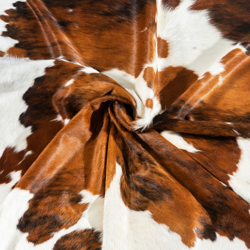 Tricolor Cowhide Rug Size 7'4" L x 6'11" W 1723