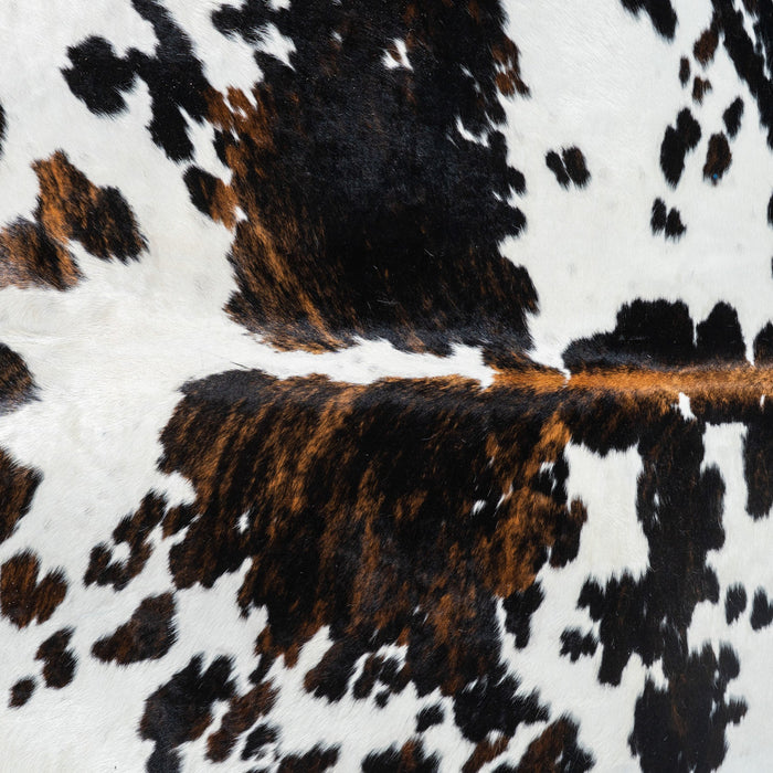 Dark Tricolor Cowhide Rug Size 7'1" L x 6'11" W 1724